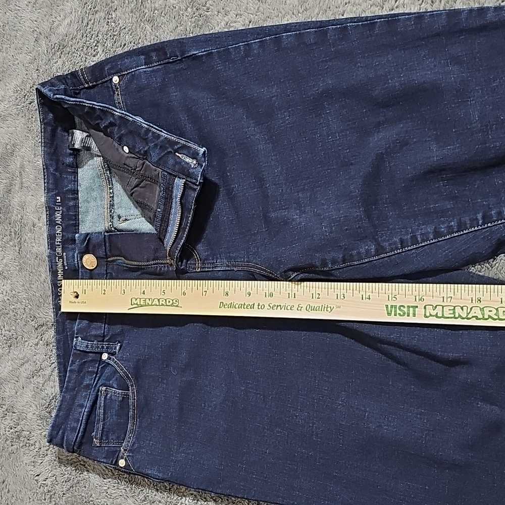 Chico's So Slimming Girlfriend Ankle Dark Wash Jean Size 1.5 Medium US Size 10 - Picture 4 of 9
